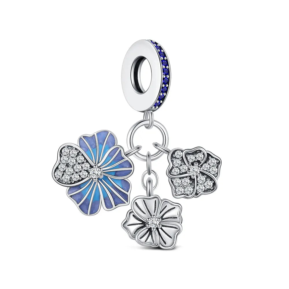 925 Sterling Silver Lotus Charm Bead | Fit Pandora Bracelet DIY Women’s Fashion Jewelry