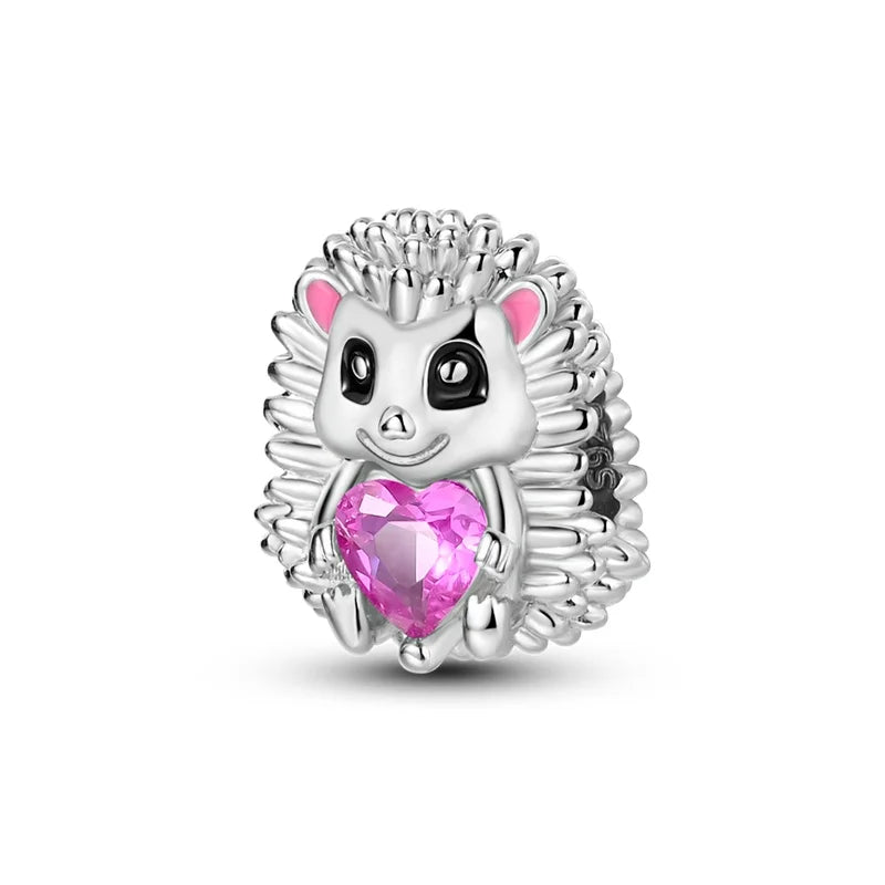 Cute Pet Kitten Puppy Sheep Charms | Fit 925 Original Pandora Bracelets | Colorful Zircon Beads DIY Jewelry Gift
