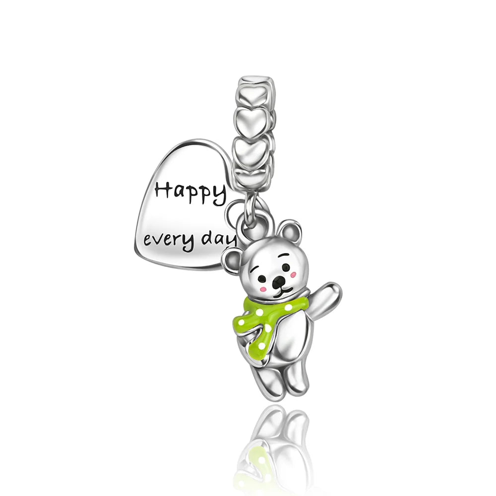 925 Sterling Silver Animal Charms | Bear, Rabbit, Dog, Panda, Elephant & Pig Beads Fit Original Bracelet DIY Jewelry Gift