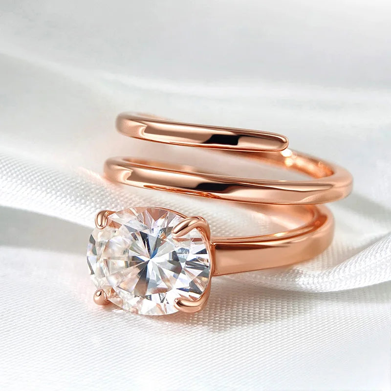 Smyoue 1-3CT Moissanite Solitaire Ring – 14K Gold Plated 925 Sterling Silver Certified Wedding Band