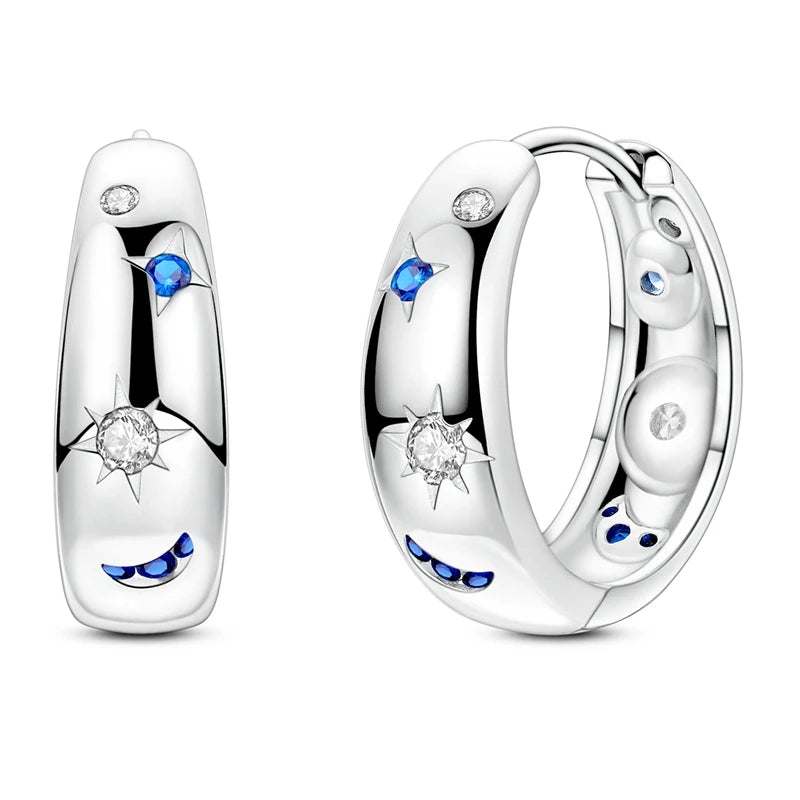 2025 925 Sterling Silver Hoop Earrings for Women | Drop Stud Fine Jewelry Engagement & Anniversary Gift