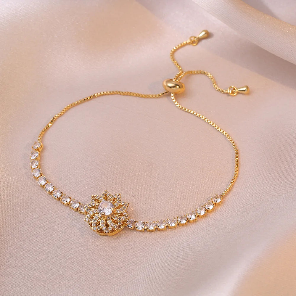 Multicolor Heart Charm Bracelet 💖 Titanium Steel Rhinestone Jewelry