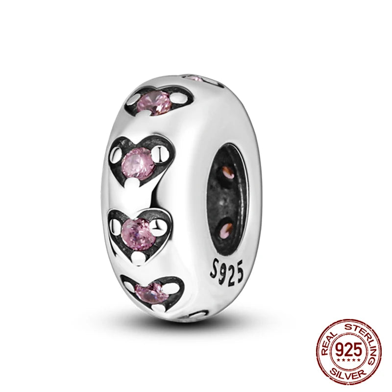 925 Sterling Silver Luminous Butterfly Star Moon Charm Bead | Round Clasp Bead for 3mm DIY Bracelet Jewelry Gift