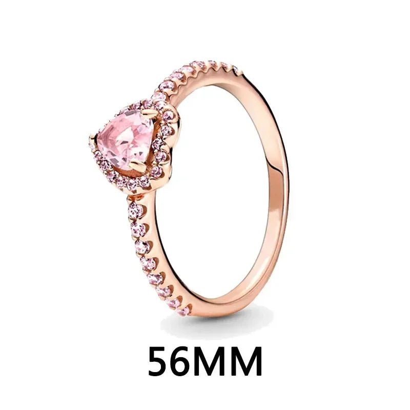 New 925 Sterling Silver Heart Jewelry Set | Pink, Red & Rainbow Earrings, Rings, Necklaces Gift Collection