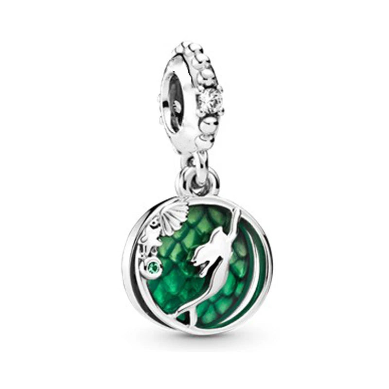 925 Sterling Silver Disney Mermaid & Elsa Princess Dress Charms | Fit Original Bracelet DIY Jewelry Gift for Women