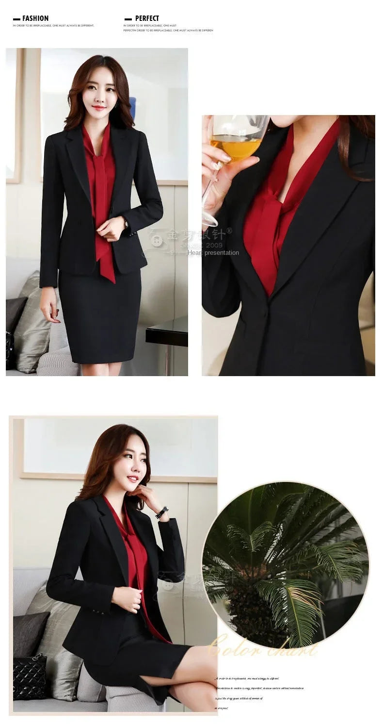 Women's Black Professional Suit Jacket | Spring/Autumn Office Blazer for Work & Interviews