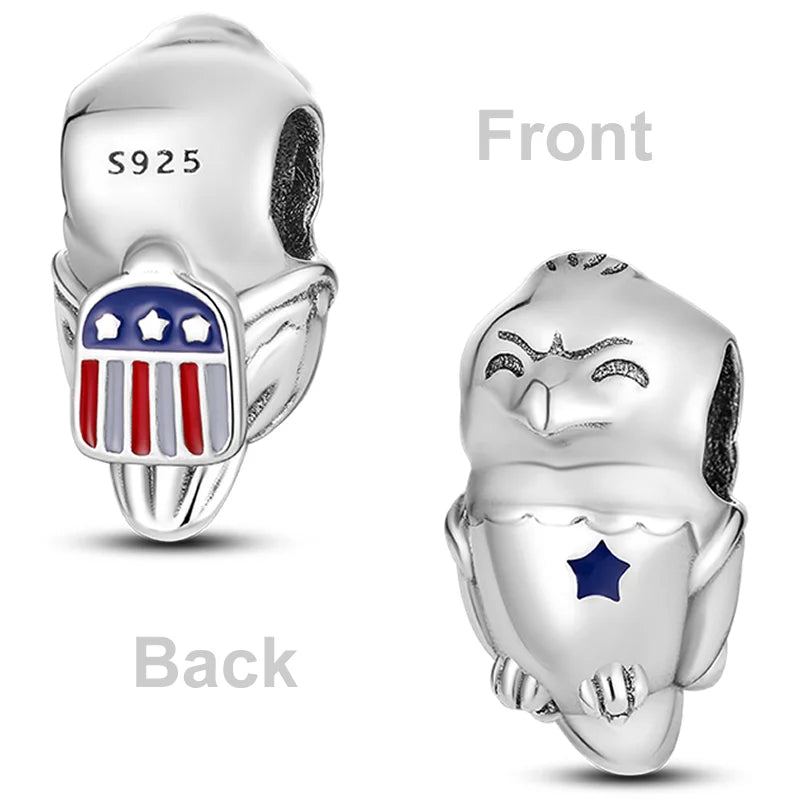 925 Sterling Silver Colorful Charms – Rose, Crown, Rainbow & Heart Dangle Beads Fit Pandora Bracelet & Necklace