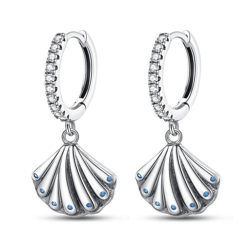 925 Sterling Silver Glowing Starfish & Shell Earrings | Fashion Jewelry for Women