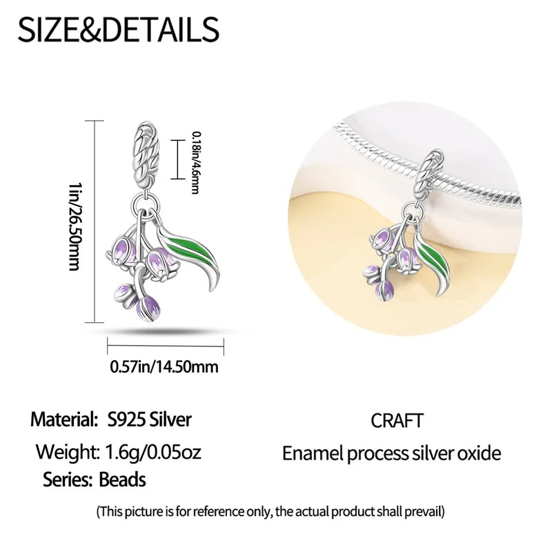 2025 925 Silver Daisy Tulip Pansy Flower Charms Bead | Fit 3mm Original Bracelets DIY Jewelry Gift