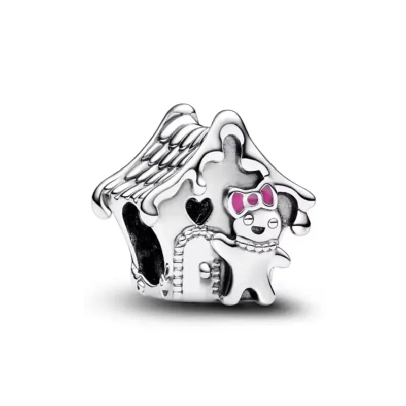 2025 New S925 Silver Spring Ball Bear Cross Pendant – DIY Bracelet Charm for Women