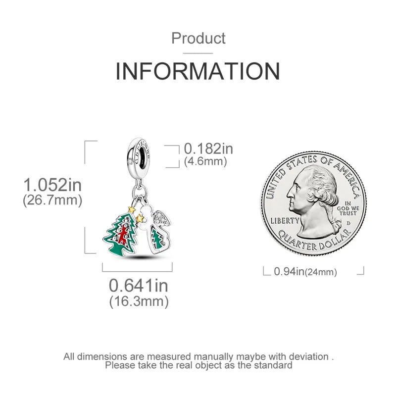 S925 Silver Angel Baby Charms | Heart Shape Wings Dangle Beads Fit Bracelet & Necklace