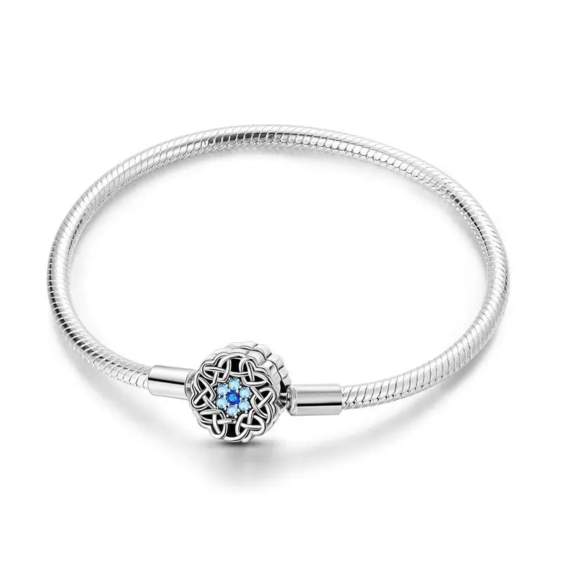 925 Sterling Silver Evil Eye Bracelet with Hand of Fatima | Blue Zircon Protection Charm Jewelry for Women
