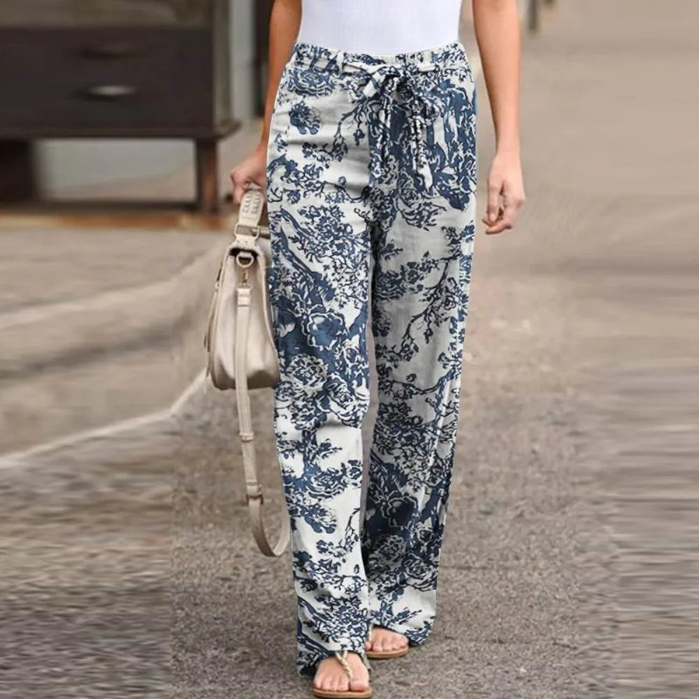 Women’s Print Joggers – Cotton Linen Casual Sweatpants for Autumn Elegant Streetwear