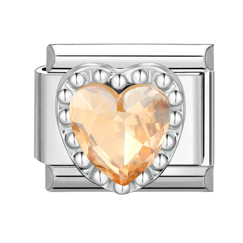 2025 Original Zircon Bow Knot Star Cherry Italian Charm | Stainless Steel 9mm Links DIY Modular Bracelet Jewelry Wholesale