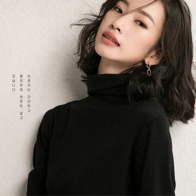 Women’s Autumn Winter Turtleneck Sweater – Slim Fit Korean Fashion Long Sleeve Pullover Knitwear ❄️🌿