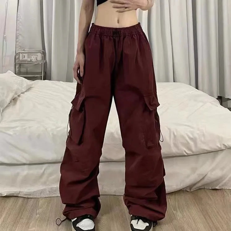 Retro Women’s Cargo Pants – High Waist Streetwear Casual Harajuku Sports Sweatpants
