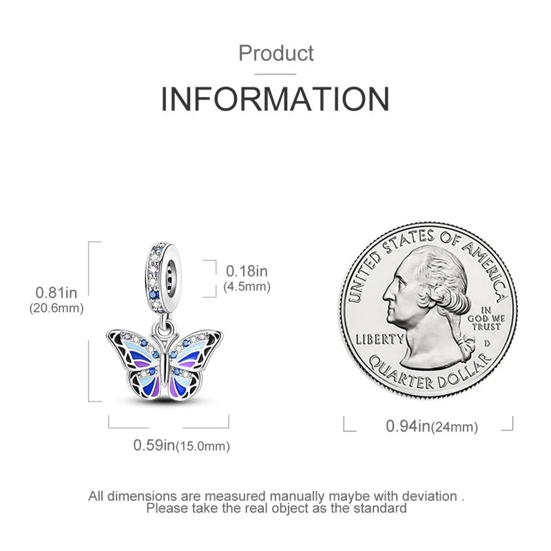 925 Sterling Silver Colorful Luminous Charms | Shell Turtle Star Beads