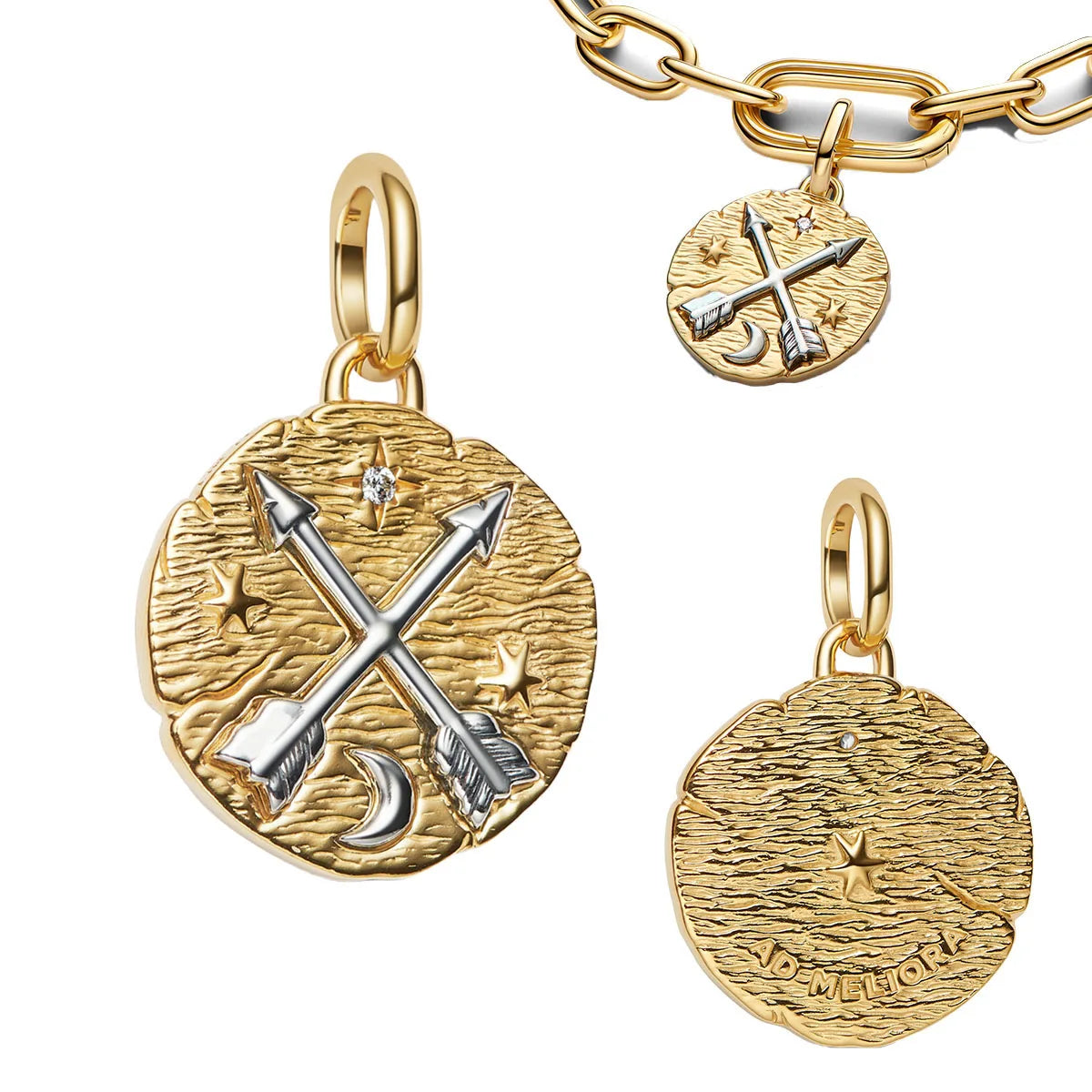 925 Sterling Silver Golden Charms – Horse, Lion & Castle Beads for Bracelets & Necklaces