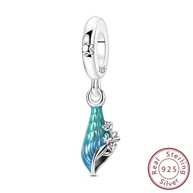 New Summer Ocean Silver Plated Sea Turtle & Starfish Shell Charm | DIY Bracelet Jewelry for Women