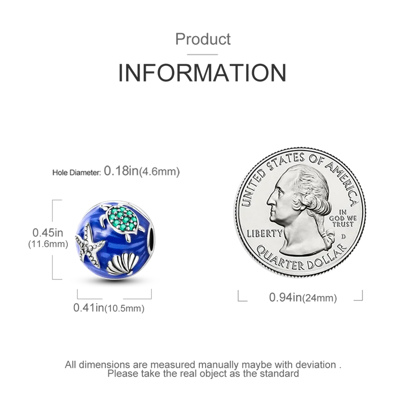 925 Sterling Silver Summer Ocean Collection Charms | Dangle Beads for Women Lover DIY Fine Jewelry Gift