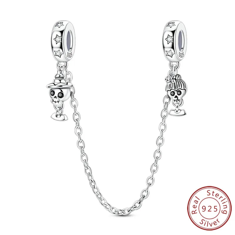 Halloween 925 Sterling Silver Charm Bead – Pumpkin, Witch, Skeleton, Mummy & Candy Pendant for DIY Original Bracele