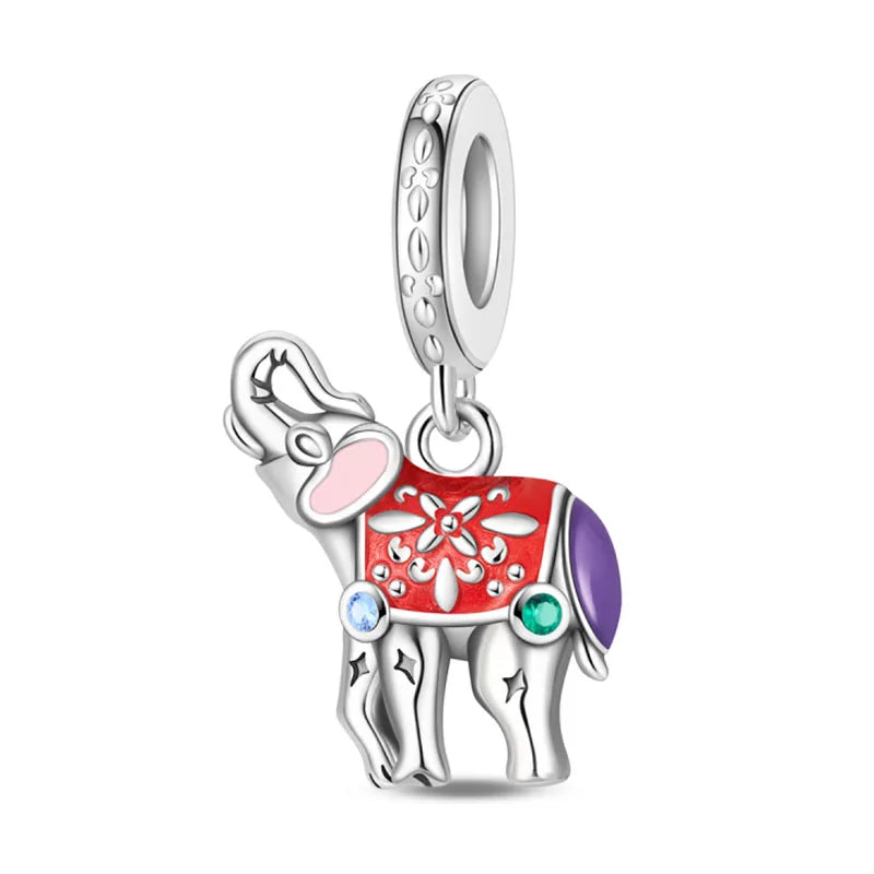 100% 925 Sterling Silver Teddy Bear, Kitten, Puppy & Elephant Luminous Firefly Charms | Sweet Beads Fit Pandora Bracelet Fine Jewelry