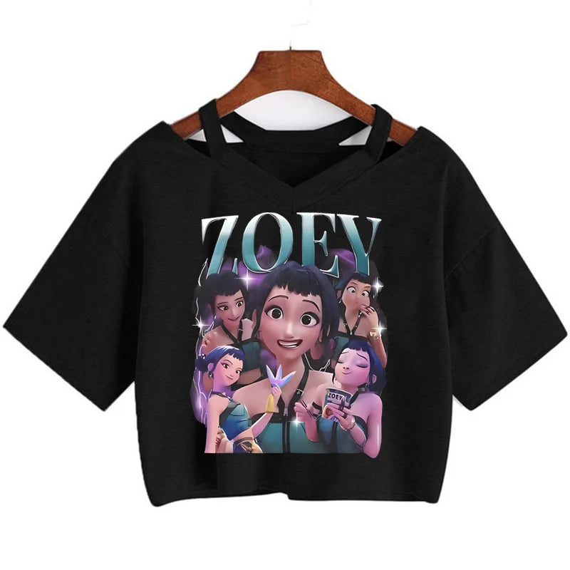 Kpop Demon Hunters Girls Crop T-Shirt – Women’s O-Neck Summer Y2K Punk Sleeveless Top