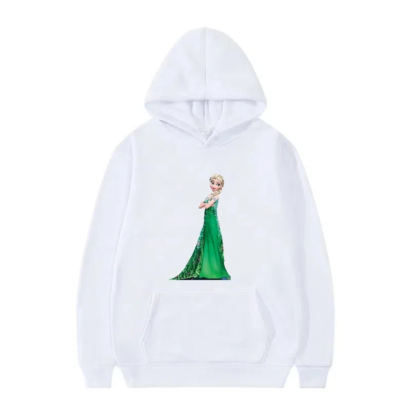 Disney Princess Graphic Hoodie | Y2K Sweet Style Long Sleeve Sweatshirt with Pockets for Women