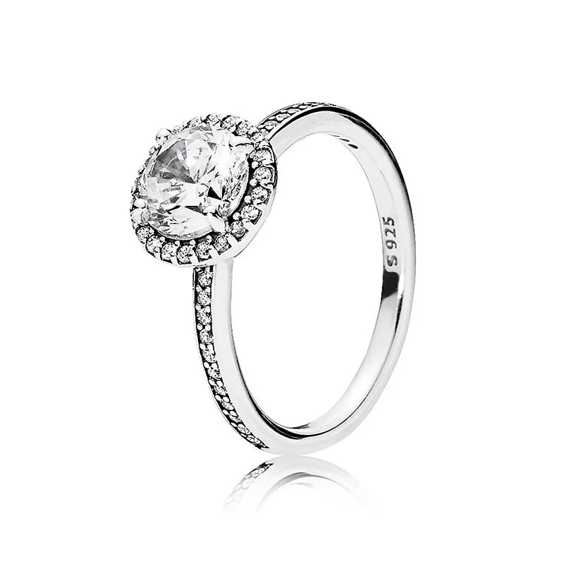 925 Sterling Silver Knotted Heart Crystal Ring | Symbol of Love Wedding & Party Jewelry for Women