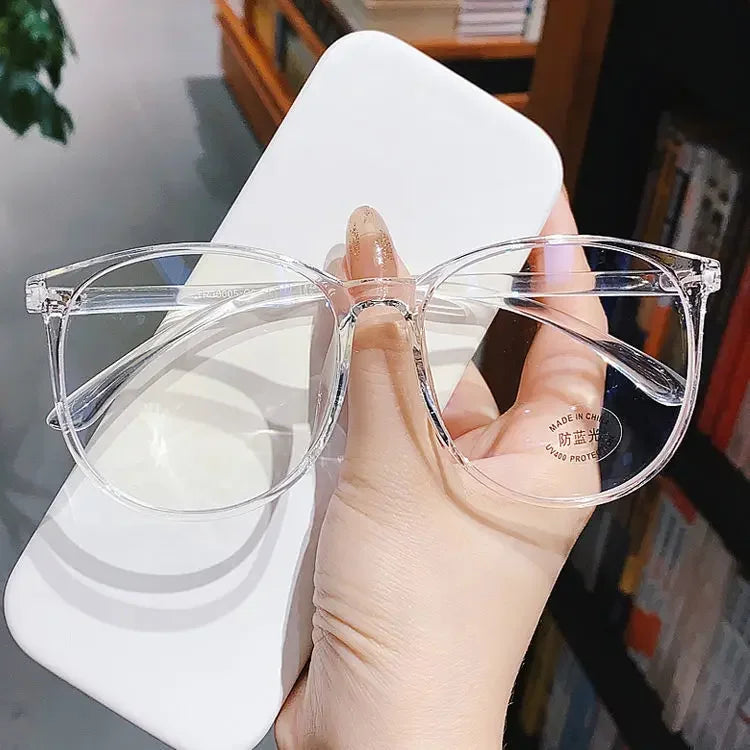 Transparent Anti Blue Light Glasses – Unisex Round Frame Korean Fashion Eyeglasses | Eye Protection Spectacle Eyewear
