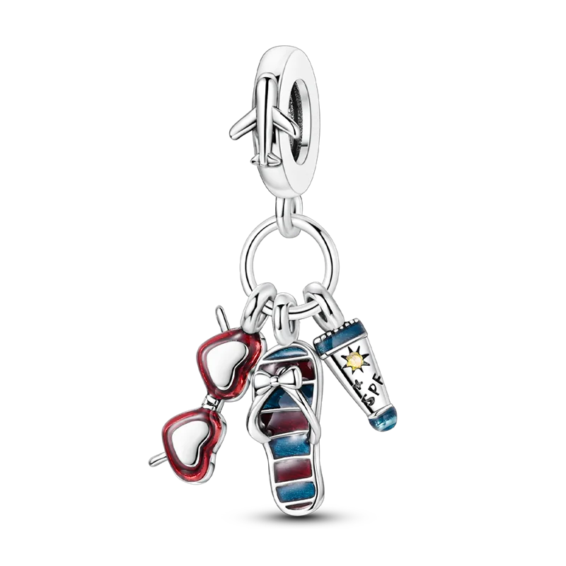 925 Sterling Silver Summer Ocean Collection Charms | Dangle Beads for Women Lover DIY Fine Jewelry Gift