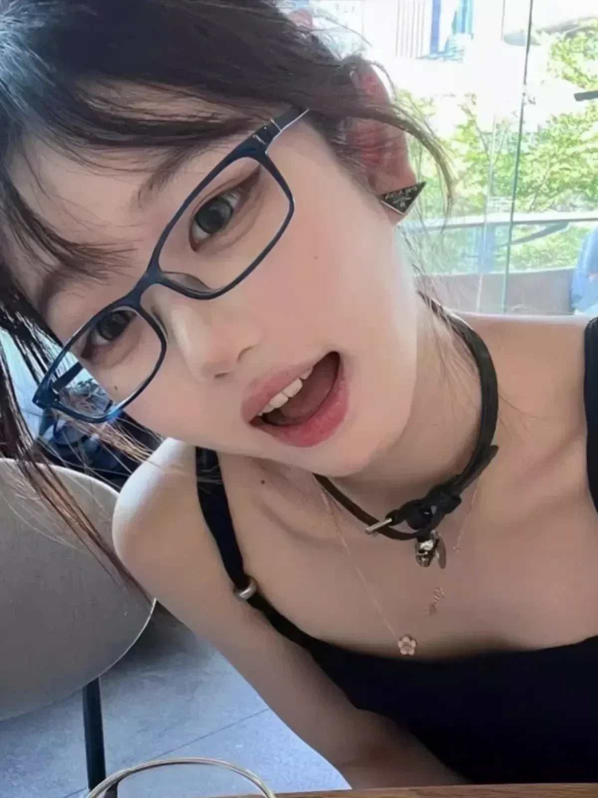 Japanese Korean Small Square Frame Glasses for Women – Retro Harajuku Clear Reading & Blue Light Blocking Eyewear