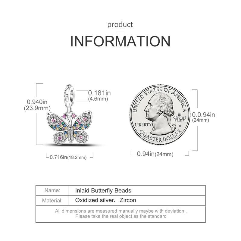 2025 Hot Sale 925 Sterling Silver Pink Butterfly Luminous Firefly Charm | Dangle Bead Fit Bracelet Necklace DIY Jewelry