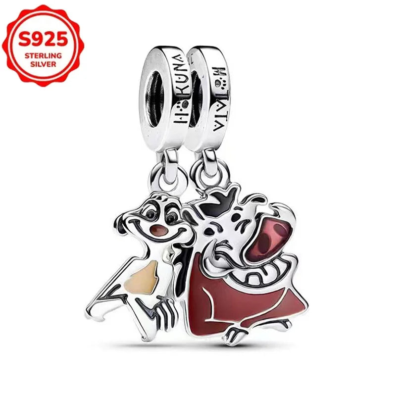 New Disney 925 Sterling Silver Cheshire Cat & Dumbo Charms – Original Bracelet Beads DIY Pendant Halloween Jewelry Gift