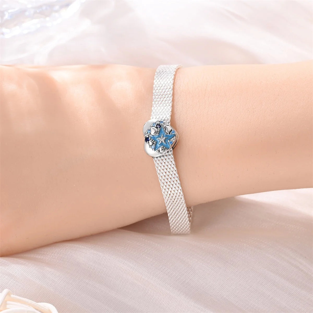 925 Sterling Silver Beaded Flat Pendant | Fantasy Original 3mm Beads for Women’s Bracelet Fine Jewelry