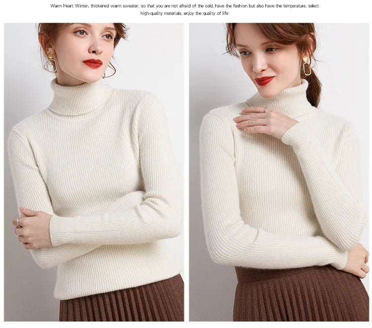 Heliar Women’s Fall Turtleneck Sweater – Soft Knitted Cashmere Pullover, Basic Warm Jumper for Autumn Winter 2024