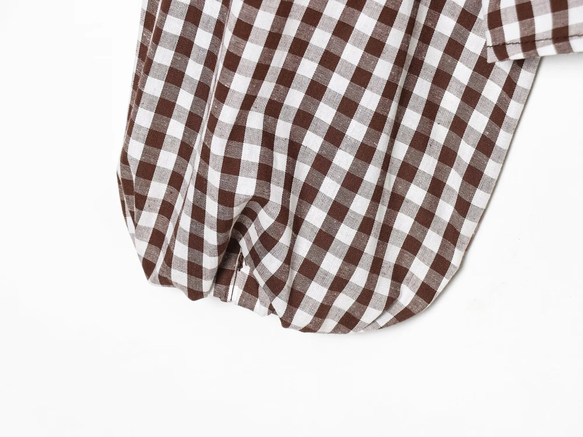 2025 Women’s Winter Casual Small Check Layered Shirt – Round Neck Long Sleeve Loose Top ❄️👚