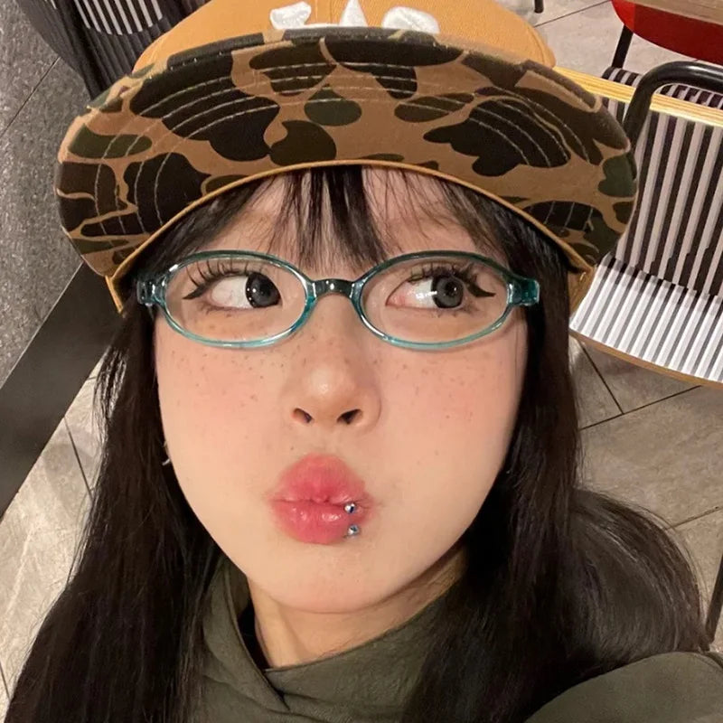 Fashion Retro Small Rectangular Frame Anti-Blue Light Glasses – Women INS Simple Commuting Computer Eyewear