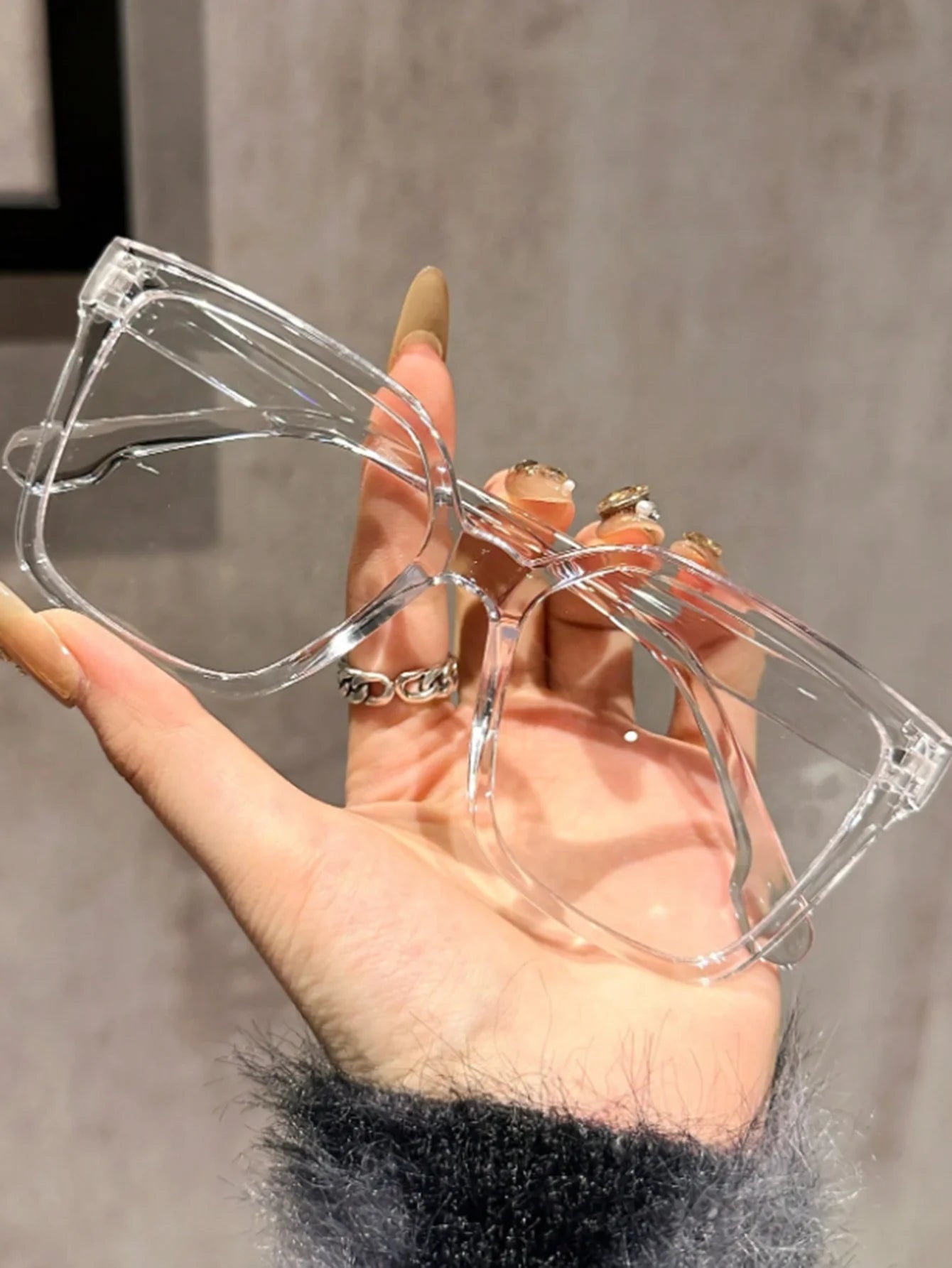 1Pc/2Pcs/3Pcs/4Pcs Elegant Geometric Glasses – Simple & Stylish Transparent Lenses | Daily Office & Reading Eyewear