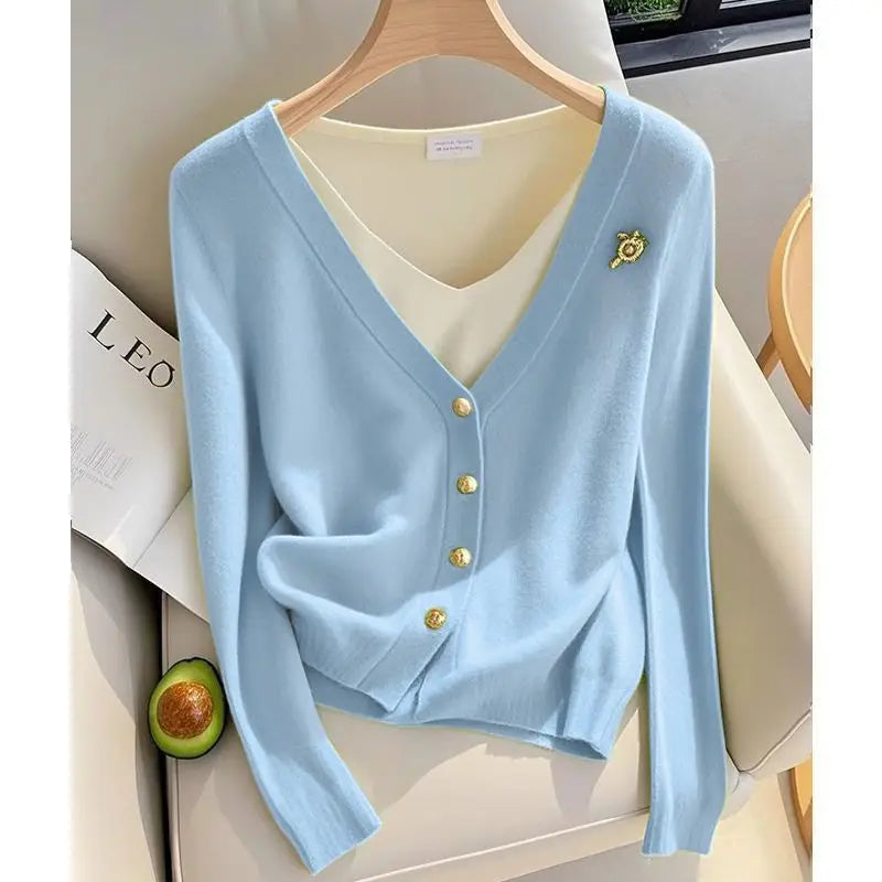 Women’s Thin Knit Cardigan Sweater | Autumn Casual Outerwear & Streetwear Jacket