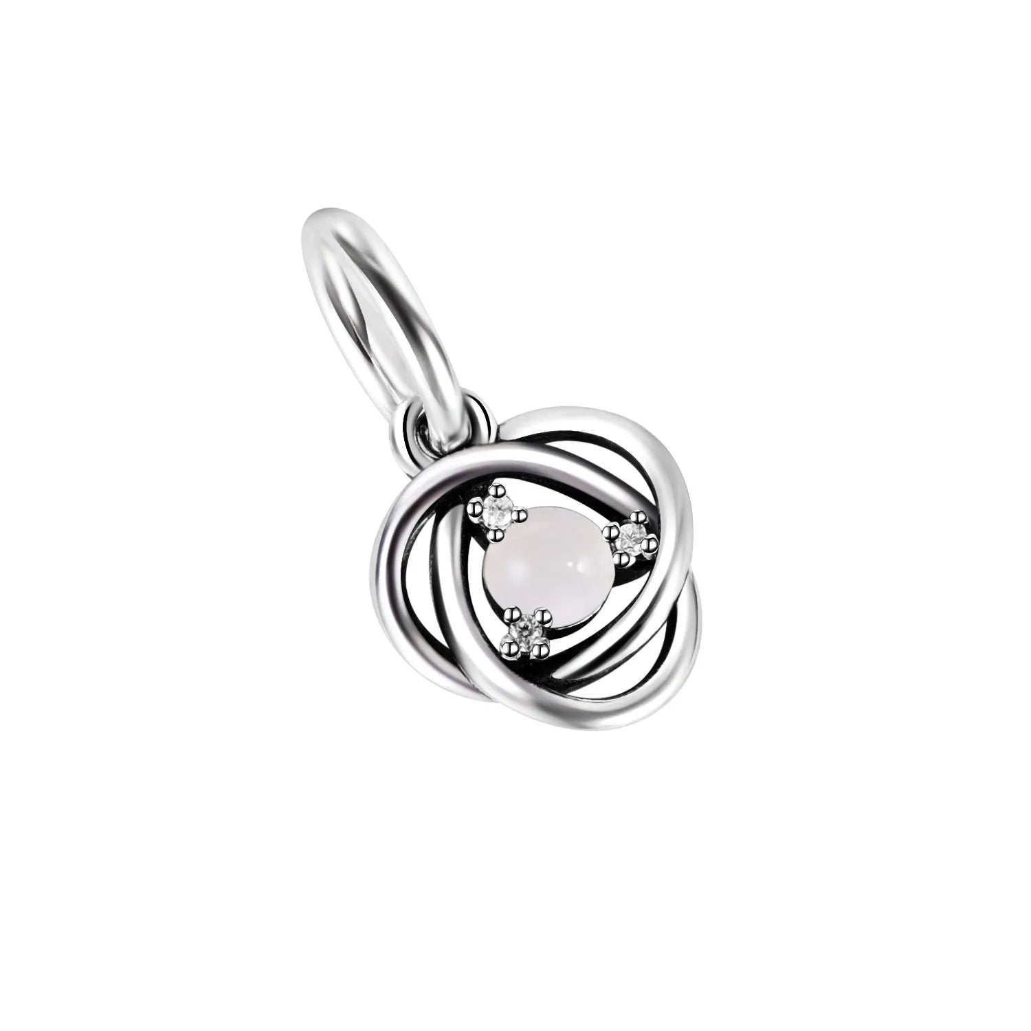 Silver S925 Twelve Month Birthstone Heart Eternity Charms | Fit Original Bracelet | Women’s DIY Fine Jewelry Beads