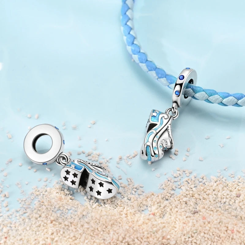 New Summer Ocean Silver Plated Sea Turtle & Starfish Shell Charm | DIY Bracelet Jewelry for Women