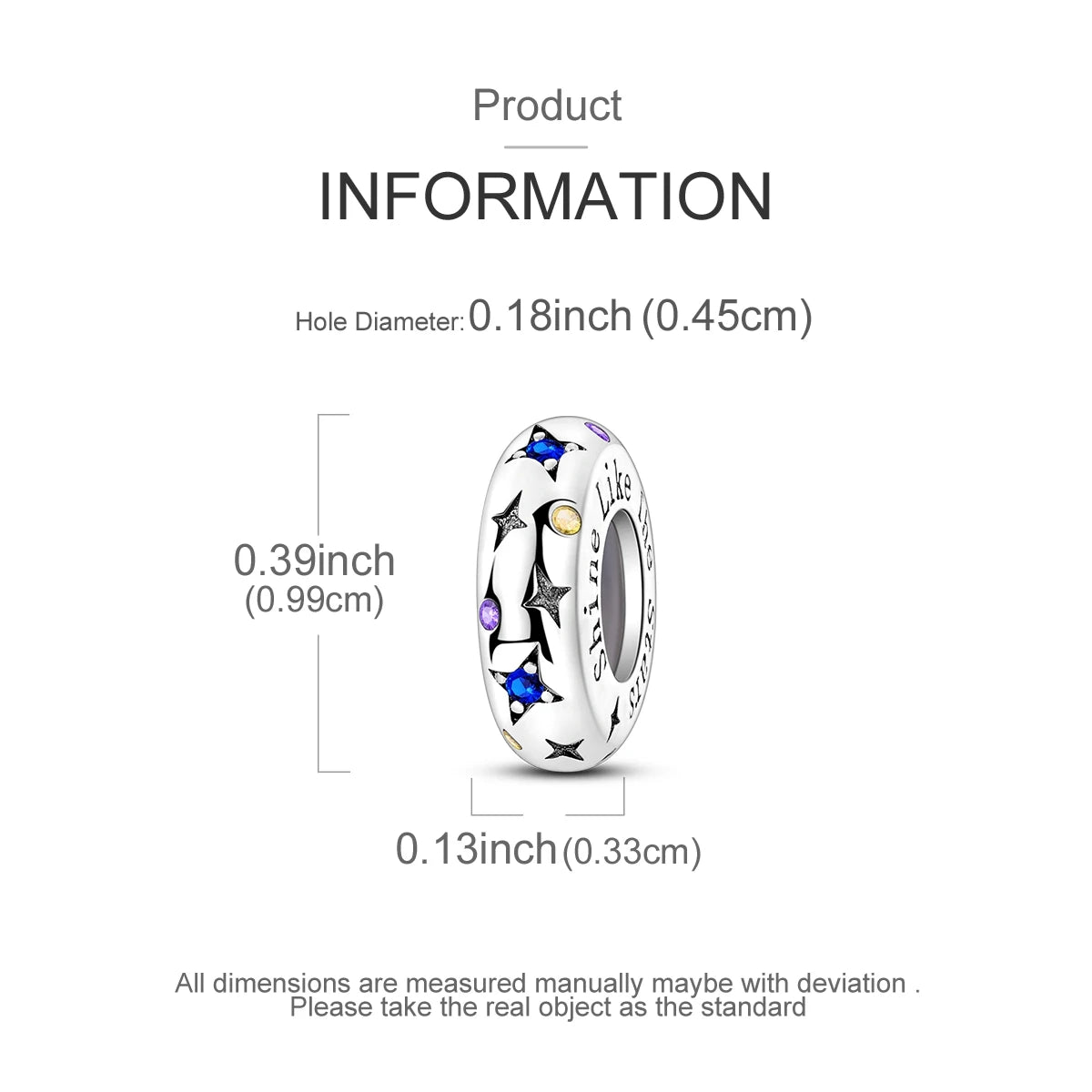 Original 925 Sterling Silver Stopper Bead Clip Charm | Fits Bangle Bracelet DIY Jewelry