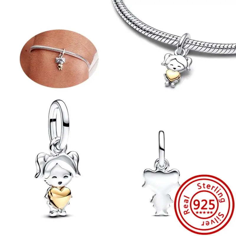 New 925 Sterling Silver Forever Always Love Murano Glass Beads | Sparkling Lucky Charms for Original Pantaro Bracelets DIY Jewelry