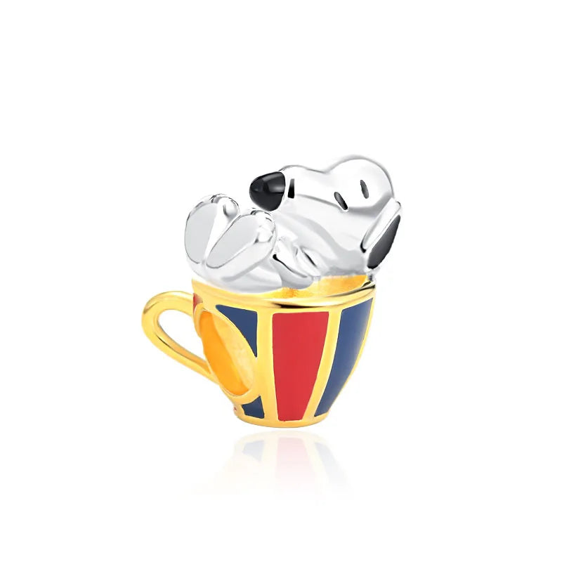 925 Sterling Silver Plated Dog, Cat & Owl Charms | Glow in the Dark Animal Beads | Fit Original Pandora Bracelet Women’s Jewelry