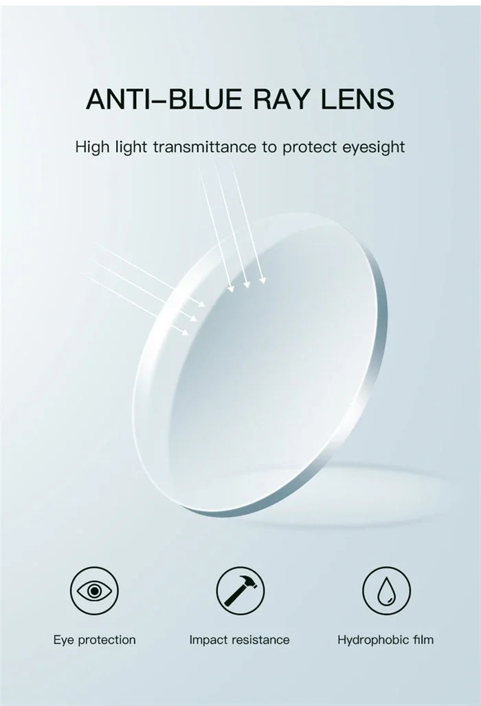 Blue Light Blocking Nearsighted Glasses – Cat Eye Spring Leg Prescription Spectacles for Women (-0.5 to -6.0)