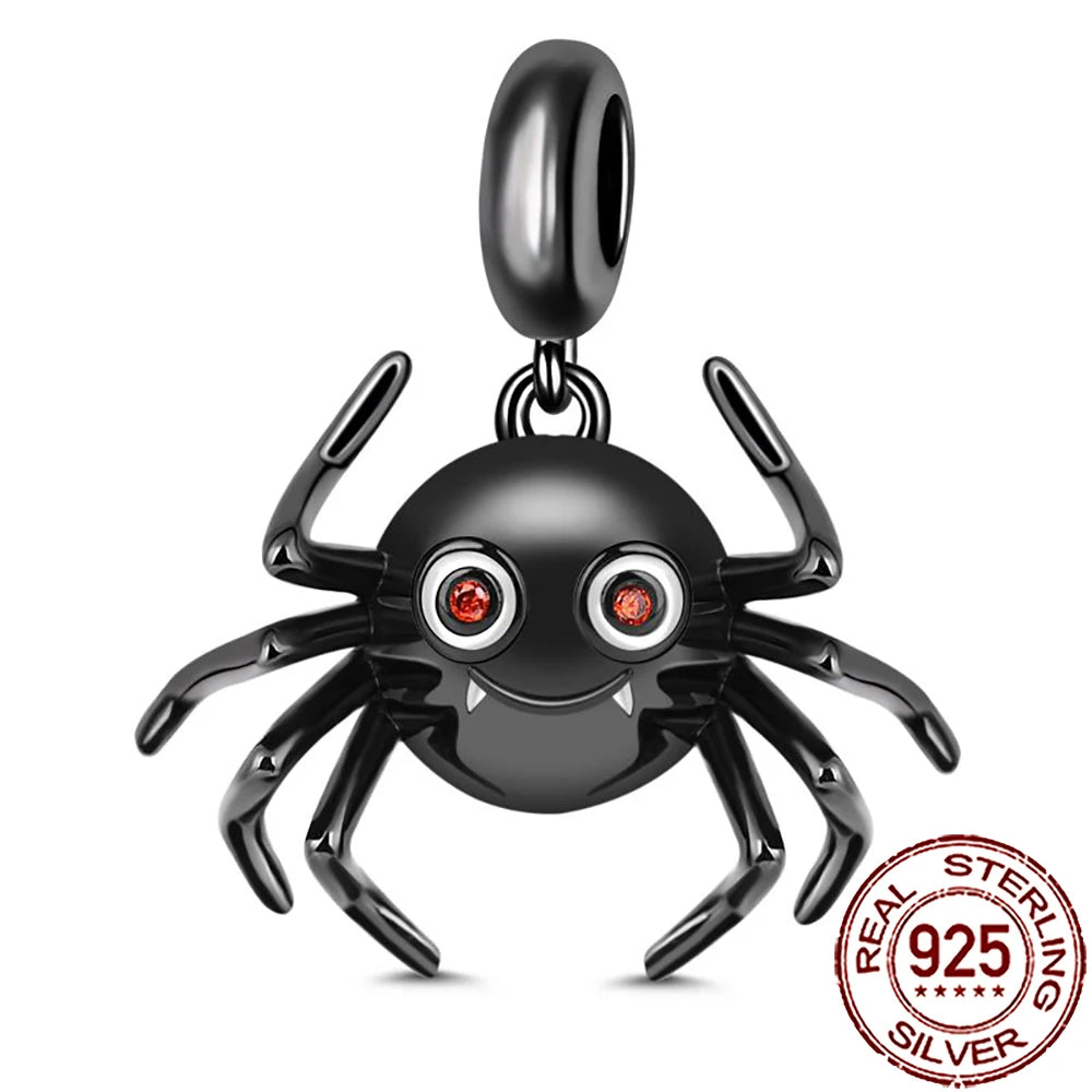 Gothic 925 Sterling Silver Grim Reaper Skull Charm Bead Fit Pandora Bracelet