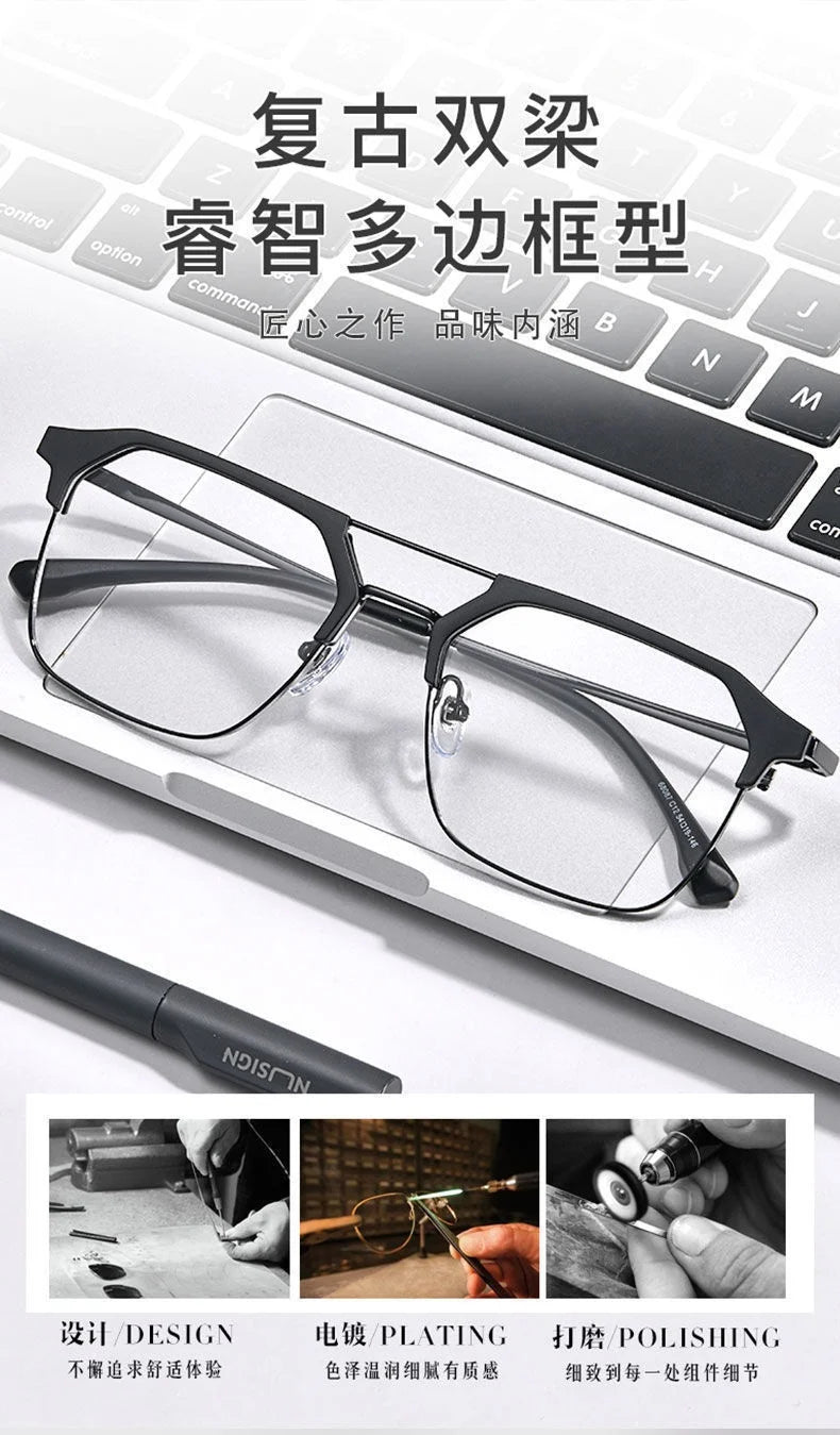 Luxury Brand Square Black Frame Myopia Glasses – Anti-Blue Light Nearsighted Eyeglasses Unisex (0 to -4.0 Diopters)