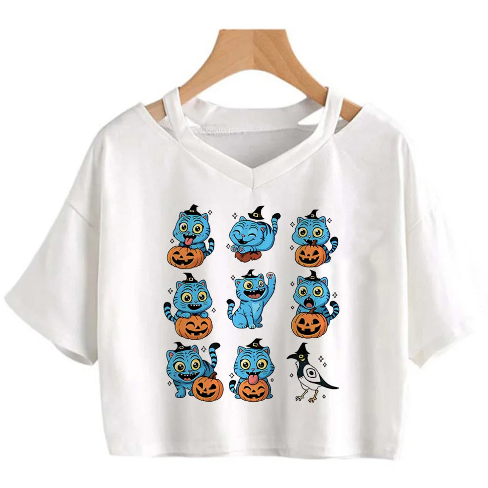 Kpop Demon Hunters Girls Crop T-Shirt – Women’s O-Neck Summer Y2K Punk Sleeveless Top