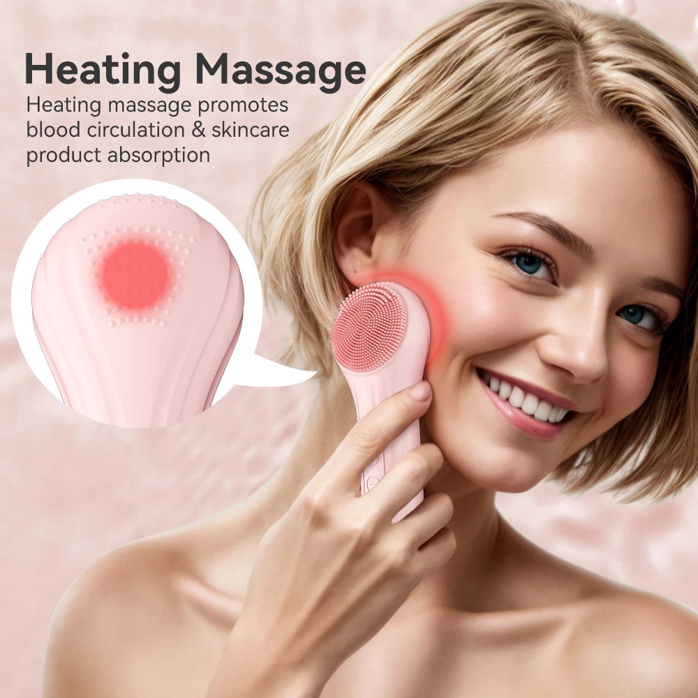 Sonic Waterproof Facial Cleansing Brush – Rechargeable Vibrating Face Scrubber for Deep Clean & Exfoliating Skin Care